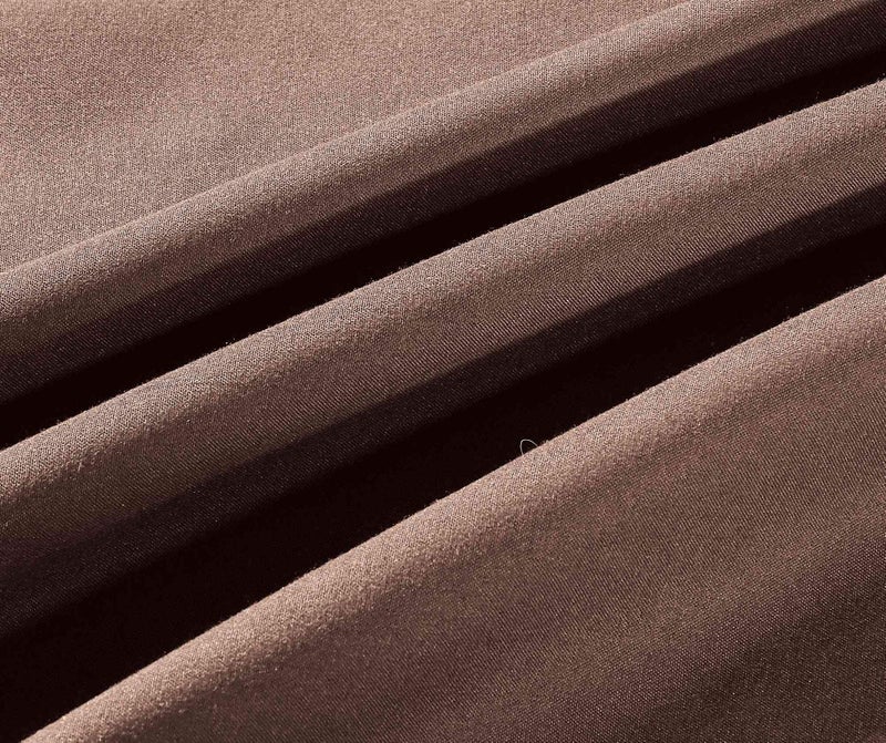 Sheets & Beyond Wrap Around Solid Microfiber Luxury Hotel Quality Fabric Bedroom Gathered Ruffled Bedding Bed Skirt 14 Inch Drop (Queen, Brown) - Image 4